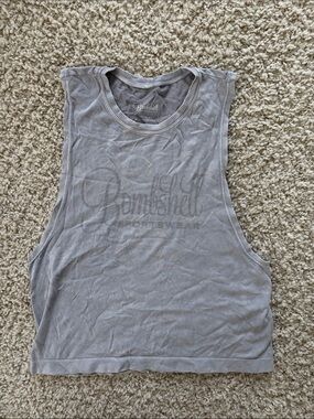 Bombshell Sportswear Light Gray Sleeveless Muscle Tank